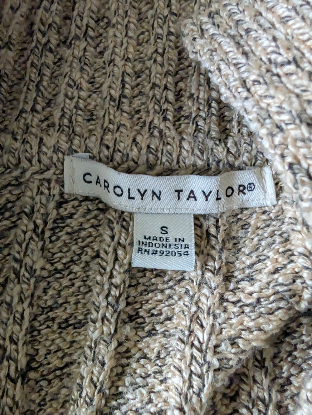 Belted Knit Cardigan Sz S Ribbed Neutral Beige Taupe Coastal Grandma Quiet Cozy image 8